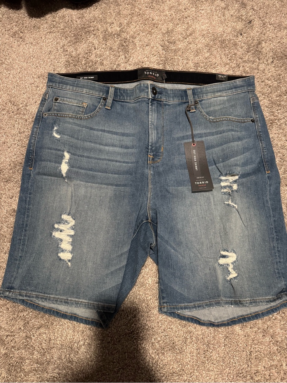 torrid Light Blue Distressed Jean Shorts
